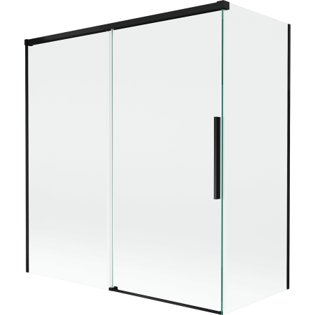 Mexen Rox 2-panel sliding shower screen 150 + 70 x 150 cm, transparent, black - 8C9-150-070-70-00