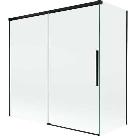 Mexen Rox 2-panel sliding shower screen 160 + 70 x 150 cm, transparent, black - 8C9-160-070-70-00