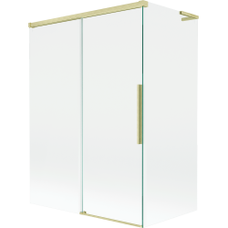 Mexen Rox L 2-wing sliding bathtub screen 120 + 70 x 150 cm, transparent, brushed gold - 8C9L-120-070-55-00