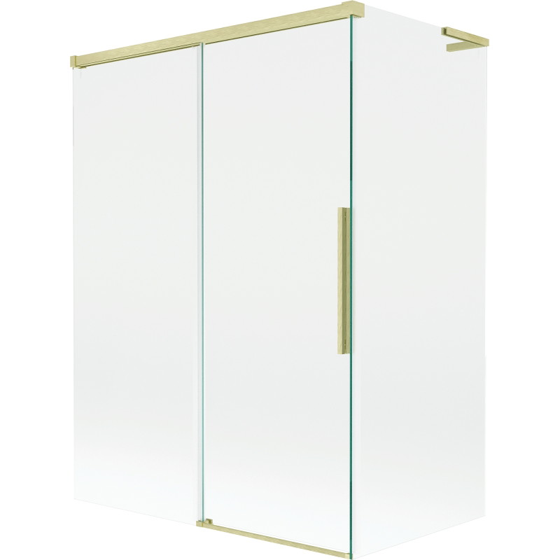 Mexen Rox L 2-wing sliding bathtub screen 120 + 70 x 150 cm, transparent, brushed gold - 8C9L-120-070-55-00