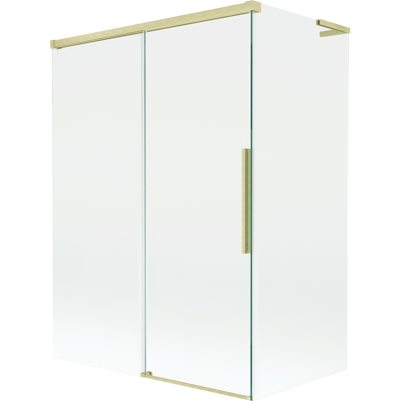 Mexen Rox L bath screen, 2-wing sliding 120 + 70 x 150 cm, transparent, brushed gold - 8C9L-120-070-55-00