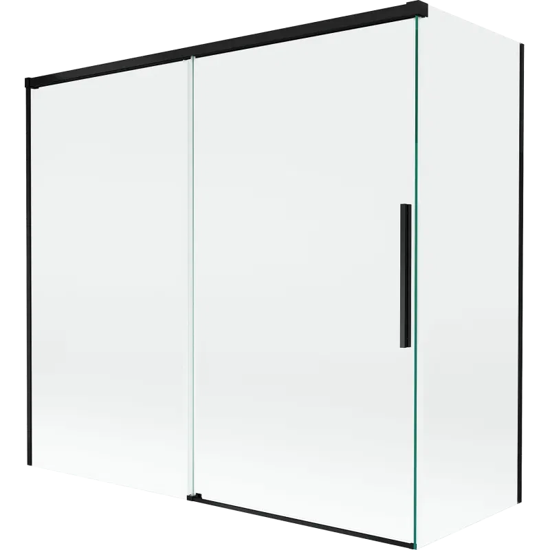 Mexen Rox 2-wing sliding shower screen 170 + 70 x 150 cm, transparent, black - 8C9-170-070-70-00