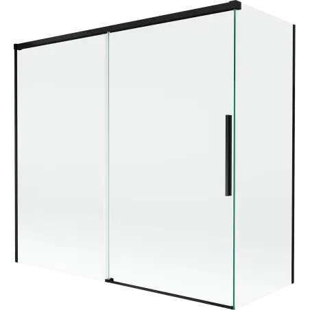 Mexen Rox 2-wing sliding shower screen 170 + 70 x 150 cm, transparent, black - 8C9-170-070-70-00