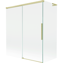 Mexen Rox L 2-panel sliding bathtub screen 140 + 70 x 150 cm, transparent, brushed gold - 8C9L-140-070-55-00