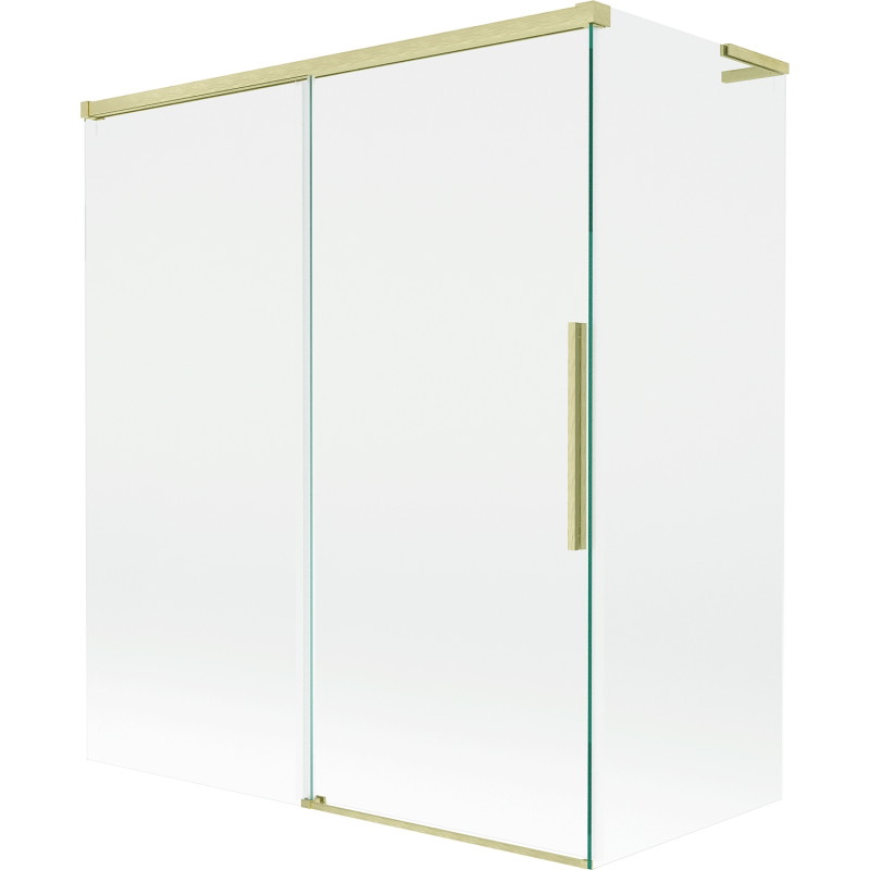Mexen Rox L 2-panel sliding bathtub screen 140 + 70 x 150 cm, transparent, brushed gold - 8C9L-140-070-55-00