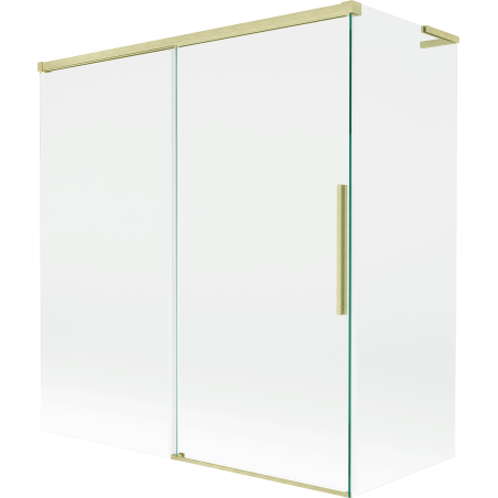 Mexen Rox L Bathtub Screen 2-Panel Sliding 150 + 70 x 150 cm, Transparent, Brushed Gold - 8C9L-150-070-55-00
