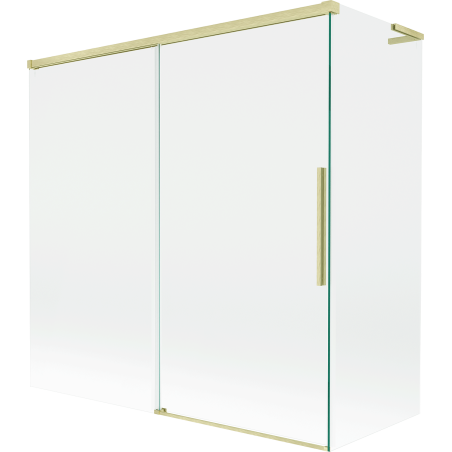 Mexen Rox L shower screen 2-wing sliding 160 + 70 x 150 cm, transparent, brushed gold - 8C9L-160-070-55-00