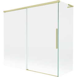 Mexen Rox L 2-wing retractable bath screen 170 + 70 x 150 cm, transparent, brushed gold - 8C9L-170-070-55-00