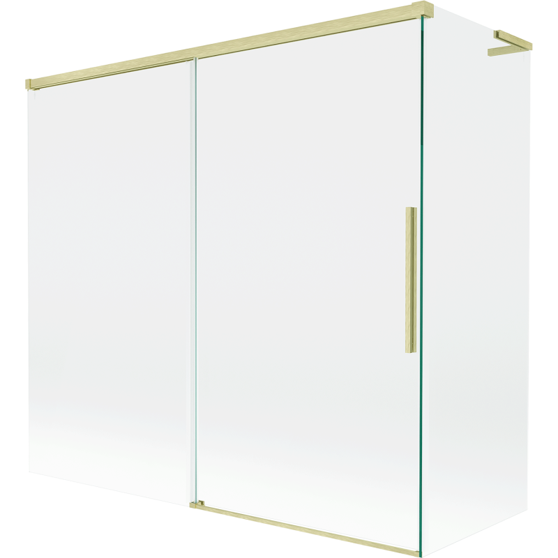 Mexen Rox L 2-wing retractable bath screen 170 + 70 x 150 cm, transparent, brushed gold - 8C9L-170-070-55-00