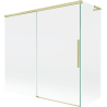 Mexen Rox L sliding bath screen, 2-fold 170 + 75 x 150 cm, transparent, brushed gold - 8C9L-170-075-55-00