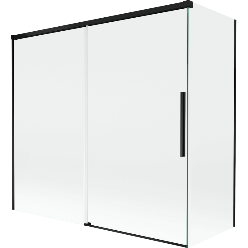 Mexen Rox 2-panel sliding shower screen 170 + 75 x 150 cm, transparent, black - 8C9-170-075-70-00