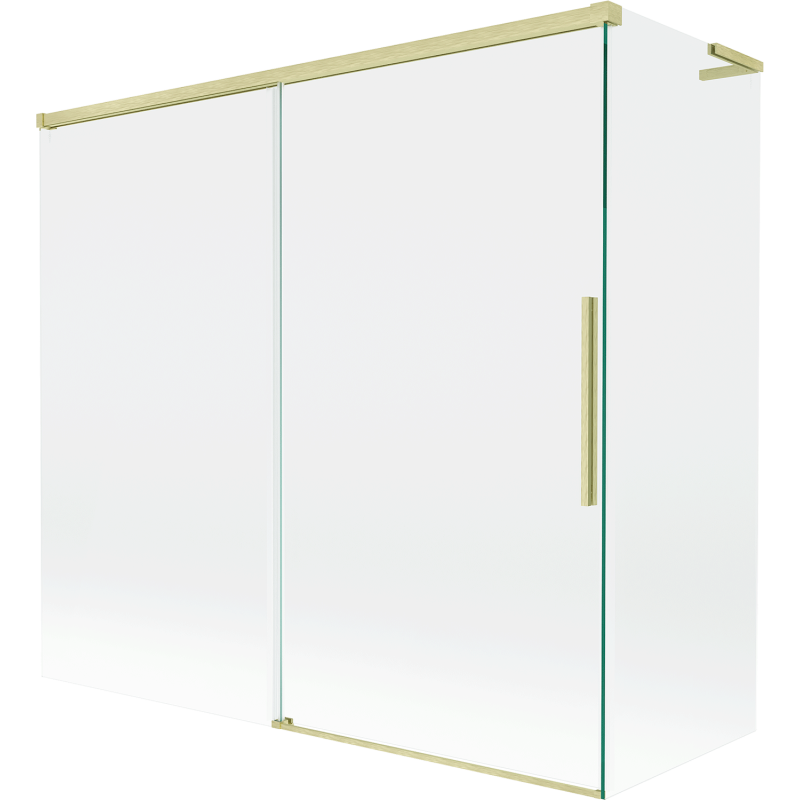 Mexen Rox L Bath Screen 2-Panel Sliding 170 + 80 x 150 cm, Transparent, Gold Brushed - 8C9L-170-080-55-00