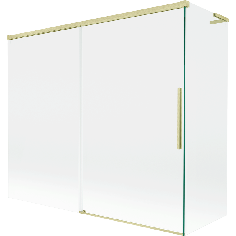 Mexen Rox L bath screen 2-wing sliding 180 + 80 x 150 cm, transparent, brushed gold - 8C9L-180-080-55-00