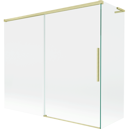 Mexen Rox L 2-panel sliding bath screen 180 + 80 x 150 cm, transparent, brushed gold - 8C9L-180-080-55-00