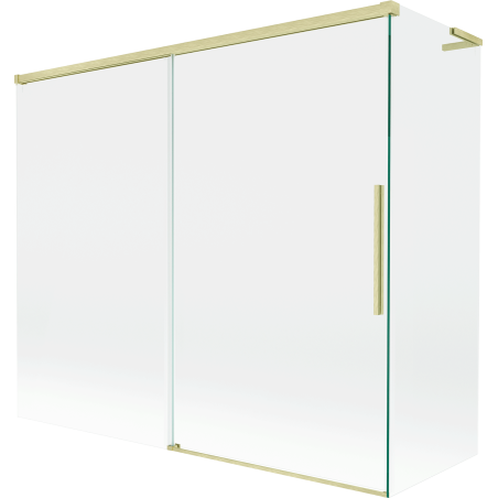 Mexen Rox L bath screen 2-wing sliding 180 + 80 x 150 cm, transparent, brushed gold - 8C9L-180-080-55-00