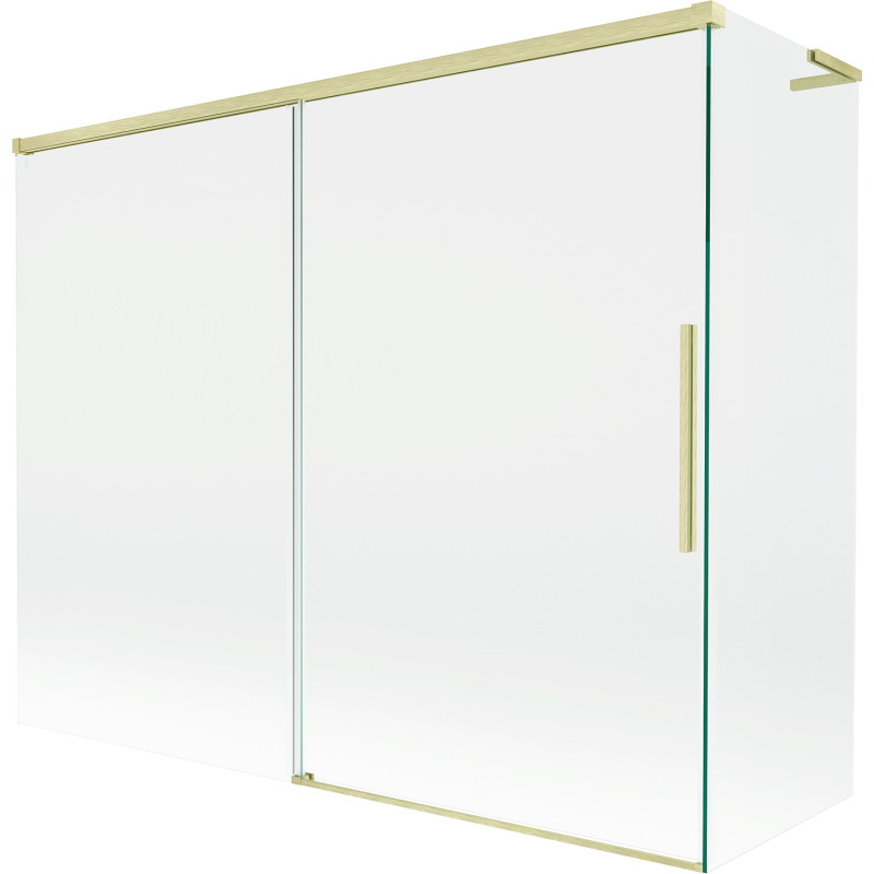 Mexen Rox L 2-panel sliding bathtub screen 190 + 80 x 150 cm, transparent, brushed gold - 8C9L-190-080-55-00