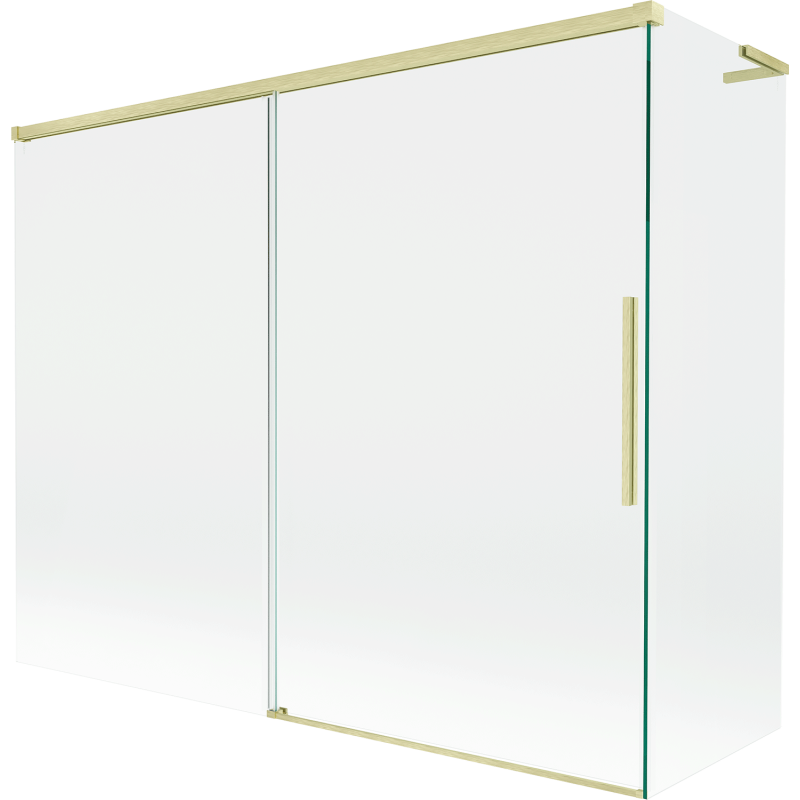 Mexen Rox L bathtub screen 2-wing sliding 190 + 80 x 150 cm, transparent, brushed gold - 8C9L-190-080-55-00