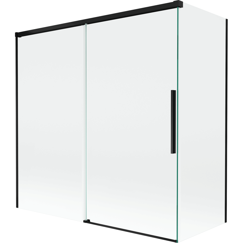 Mexen Rox 2-panel Sliding Shower Screen 160 + 80 x 150 cm, Transparent, Black - 8C9-160-080-70-00