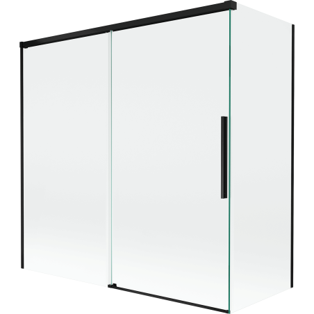 Mexen Rox 2-panel Sliding Shower Screen 160 + 80 x 150 cm, Transparent, Black - 8C9-160-080-70-00