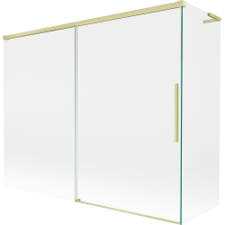 Mexen Rox L 2-wing retractable bath screen 190 + 90 x 150 cm, transparent, brushed gold - 8C9L-190-090-55-00