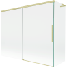 Mexen Rox L 2-wing retractable bath screen 190 + 90 x 150 cm, transparent, brushed gold - 8C9L-190-090-55-00