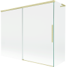 Mexen Rox L Shower Screen, 2-Panel Sliding 190 + 90 x 150 cm, Transparent, Brushed Gold - 8C9L-190-090-55-00