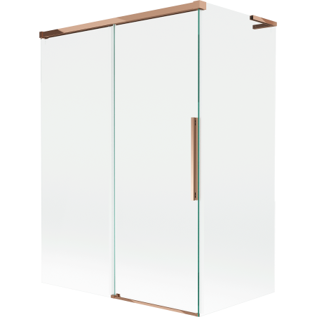 Mexen Rox L 2-panel sliding bathtub screen 120 + 70 x 150 cm, transparent, pink gold - 8C9L-120-070-60-00