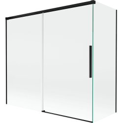 Mexen Rox 2-panel sliding bath screen 170 + 80 x 150 cm, transparent, black - 8C9-170-080-70-00