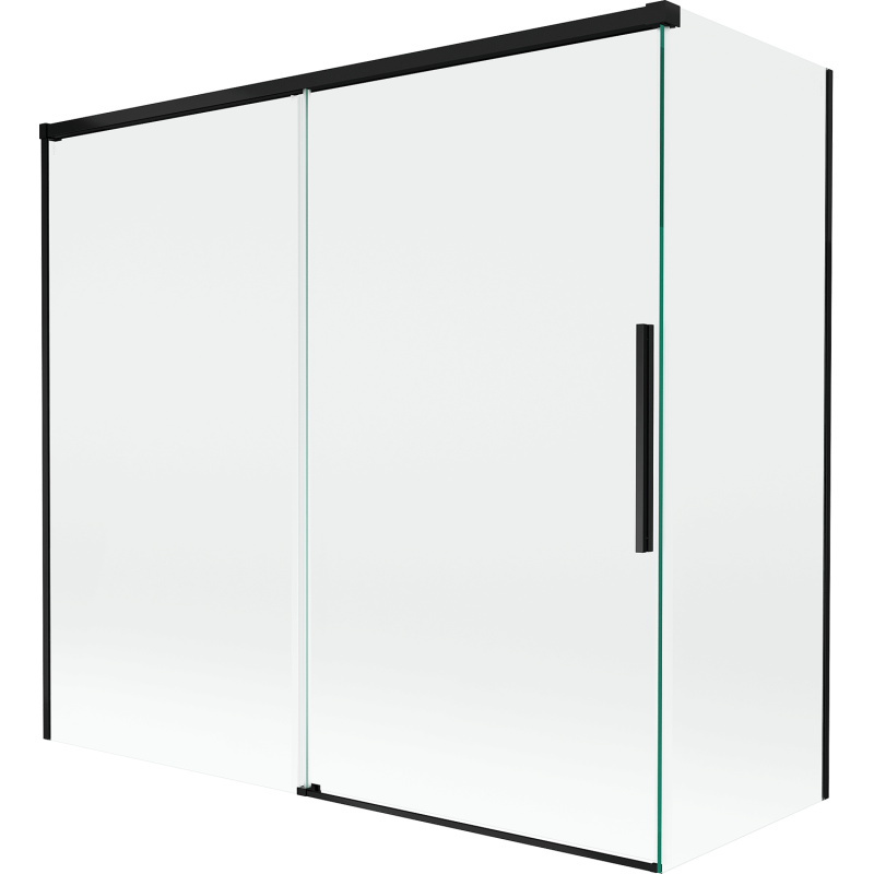 Mexen Rox 2-panel sliding bath screen 170 + 80 x 150 cm, transparent, black - 8C9-170-080-70-00