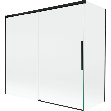 Mexen Rox 2-panel sliding bath screen 170 + 80 x 150 cm, transparent, black - 8C9-170-080-70-00