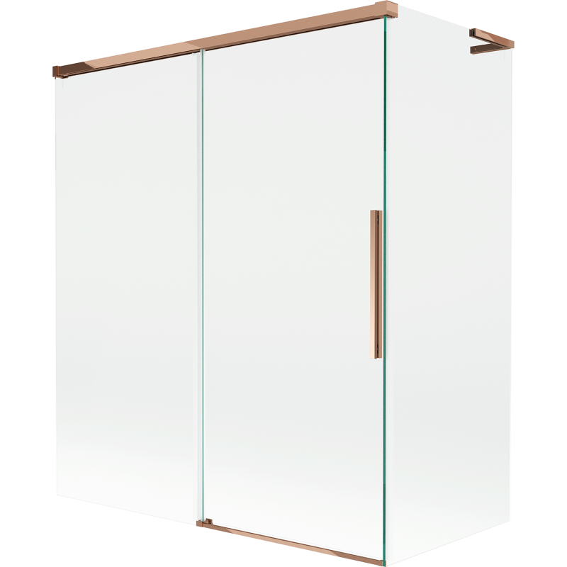 Mexen Rox L 2-wing sliding bath screen 140 + 70 x 150 cm, transparent, rose gold - 8C9L-140-070-60-00
