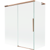 Mexen Rox L 2-Panel Sliding Bathtub Screen 140 + 70 x 150 cm, Transparent, Rose Gold - 8C9L-140-070-60-00