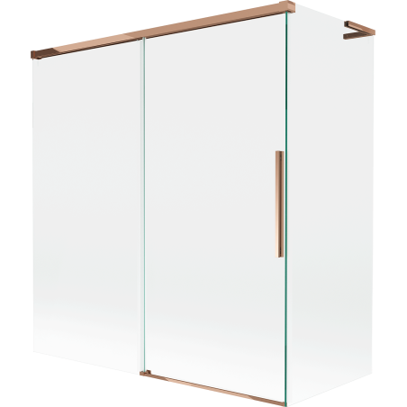 Mexen Rox L Bath Screen 2-Panel Sliding 150 + 70 x 150 cm, Transparent, Rose Gold - 8C9L-150-070-60-00