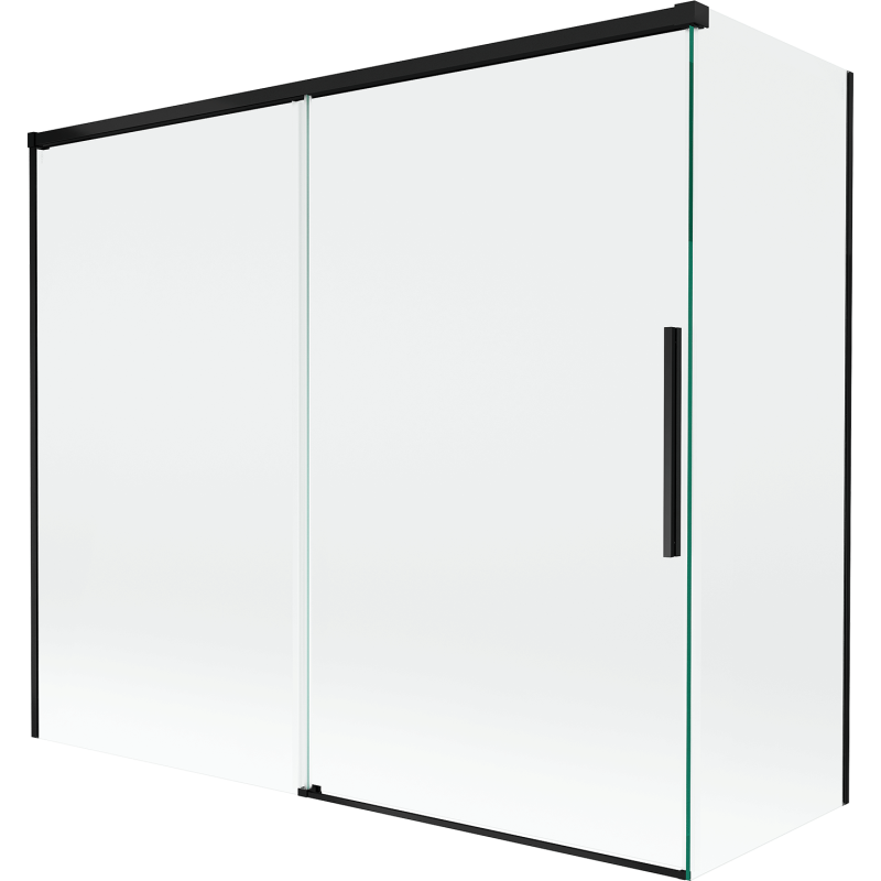 Mexen Rox 2-wing sliding bathtub screen 180 + 80 x 150 cm, transparent, black - 8C9-180-080-70-00