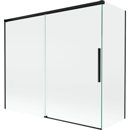 Mexen Rox 2-wing sliding bathtub screen 180 + 80 x 150 cm, transparent, black - 8C9-180-080-70-00