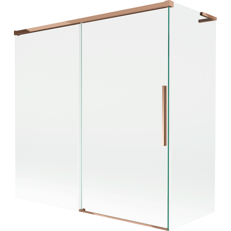 Mexen Rox L 2-wing sliding bath screen 160 + 70 x 150 cm, transparent, rose gold - 8C9L-160-070-60-00