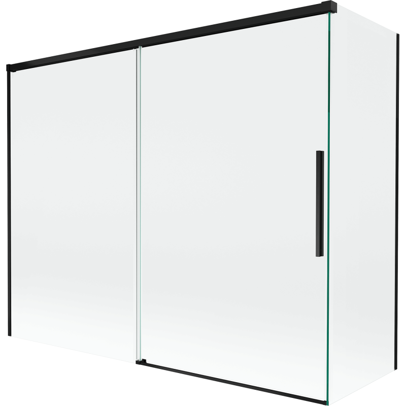 Mexen Rox 2-panel sliding shower screen 190 + 80 x 150 cm, transparent, black - 8C9-190-080-70-00