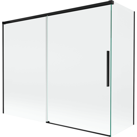 Mexen Rox 2-panel sliding shower screen 190 + 80 x 150 cm, transparent, black - 8C9-190-080-70-00