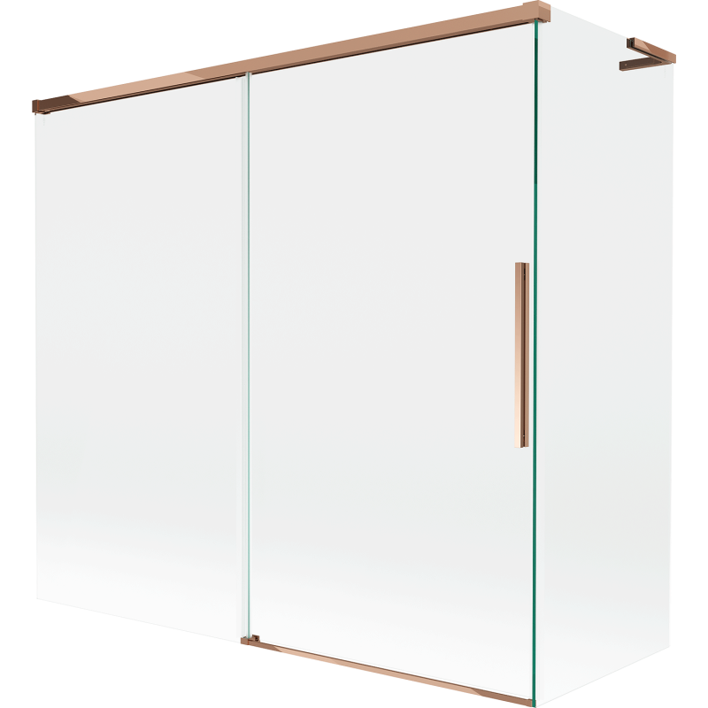 Mexen Rox L bath screen, 2-wing sliding 170 + 75 x 150 cm, transparent, rose gold - 8C9L-170-075-60-00