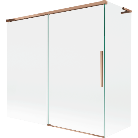 Mexen Rox L bath screen, 2-wing sliding 170 + 75 x 150 cm, transparent, rose gold - 8C9L-170-075-60-00