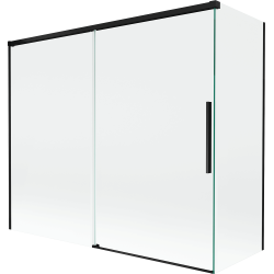 Mexen Rox 2-panel sliding bath screen 180 + 90 x 150 cm, transparent, black - 8C9-180-090-70-00