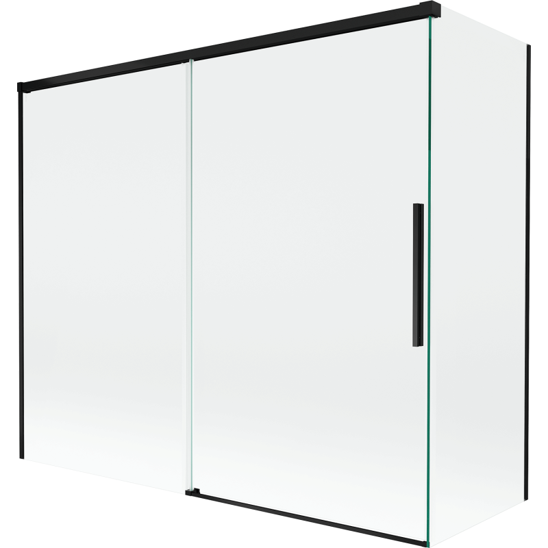 Mexen Rox 2-panel sliding bath screen 180 + 90 x 150 cm, transparent, black - 8C9-180-090-70-00
