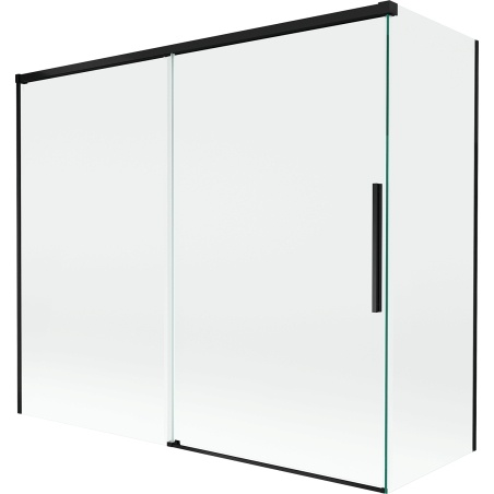 Mexen Rox 2-panel sliding bath screen 180 + 90 x 150 cm, transparent, black - 8C9-180-090-70-00