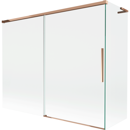 Mexen Rox L 2-panel sliding bath screen 190 + 80 x 150 cm, transparent, rose gold - 8C9L-190-080-60-00