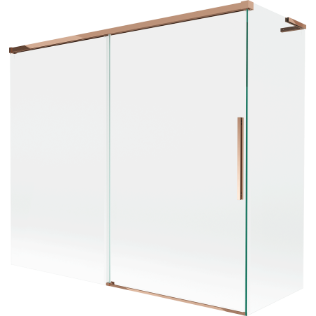 Mexen Rox L Bath Screen 2-Wing Sliding 180 + 80 x 150 cm, Transparent, Rose Gold - 8C9L-180-080-60-00