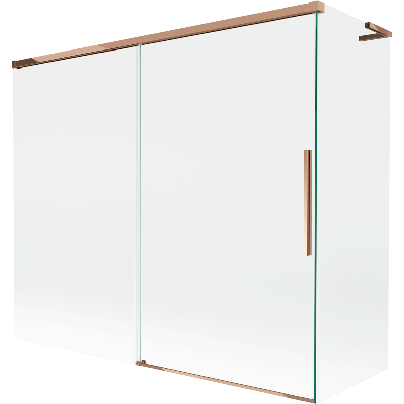 Mexen Rox L 2-panel sliding bath screen 180 + 90 x 150 cm, transparent, rose gold - 8C9L-180-090-60-00