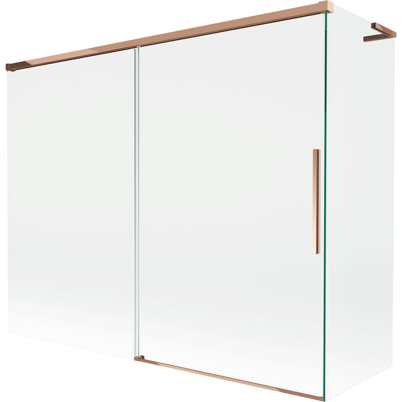 Mexen Rox L Bath Screen 2-Panel Sliding 190 + 90 x 150 cm, Transparent, Rose Gold - 8C9L-190-090-60-00