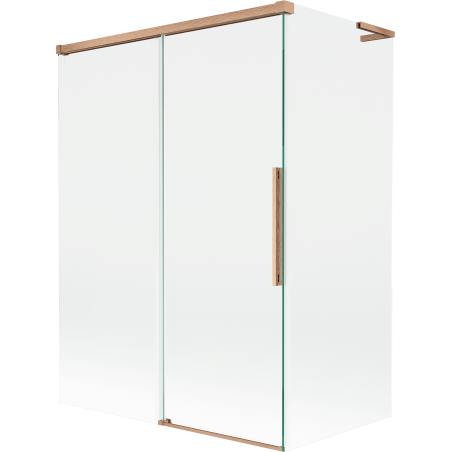 Mexen Rox L bath screen 2-wing sliding 120 + 70 x 150 cm, transparent, brushed copper - 8C9L-120-070-65-00