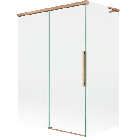 Mexen Rox L Shower Screen 2-Panel Sliding 120 + 70 x 150 cm, Transparent, Brushed Copper - 8C9L-120-070-65-00
