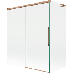 Mexen Rox L 2-wing Sliding Bath Screen 140 + 70 x 150 cm, Transparent, Brushed Copper - 8C9L-140-070-65-00